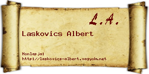 Laskovics Albert névjegykártya